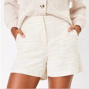 LOFT Structured Cream/Tan Shorts Size 8